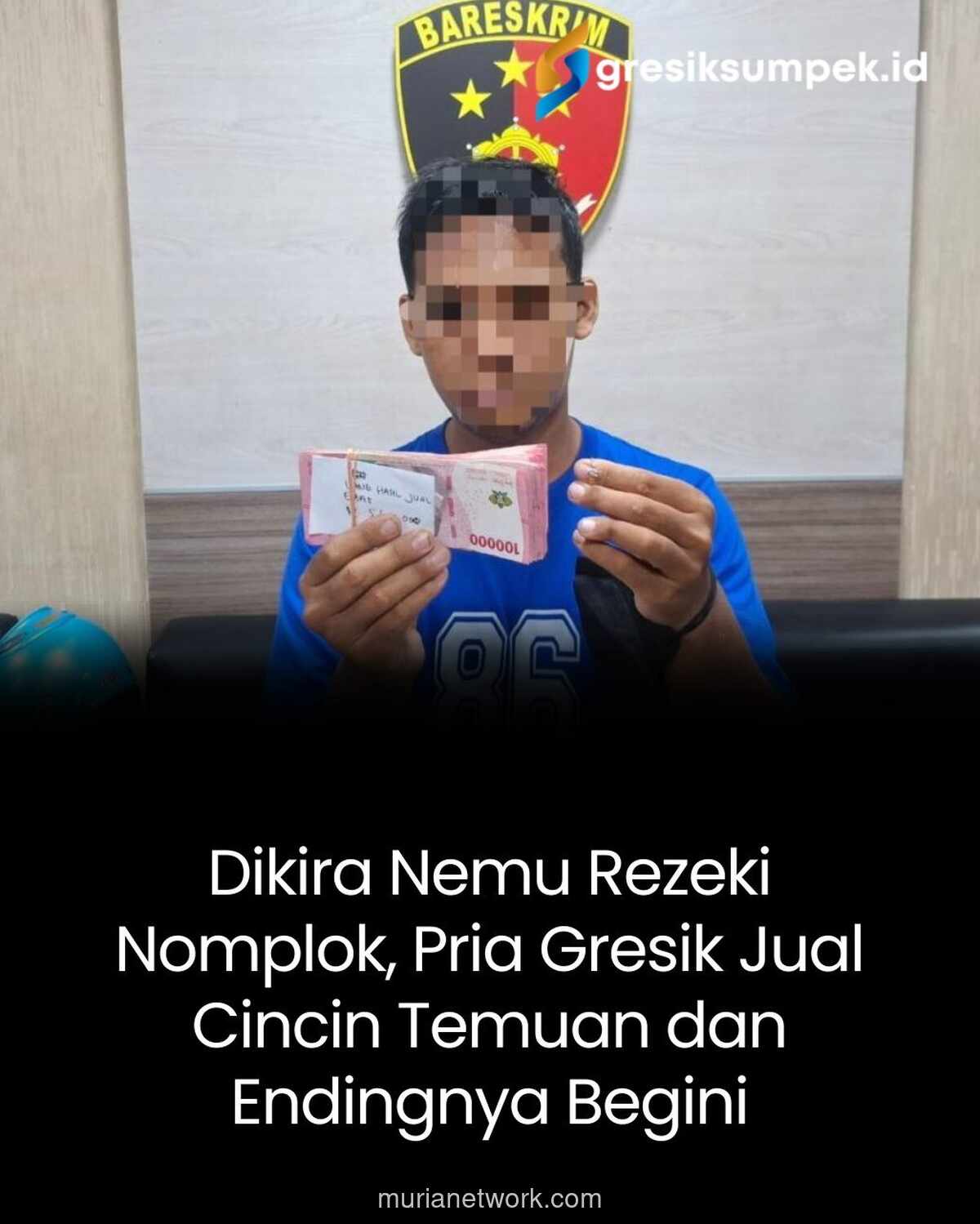 Sugiono Diringkus Polisi Usai Curi & Jual Cincin Emas Rp 10 Juta di Toilet SPBU Gresik