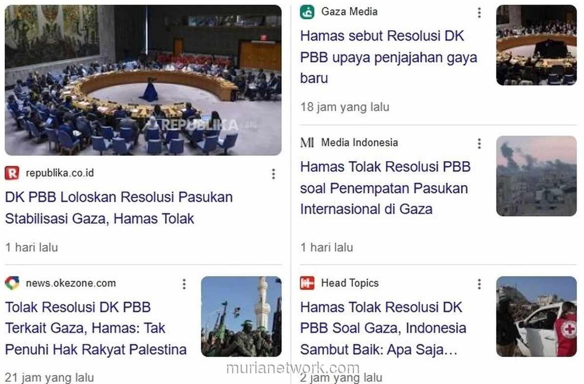 Hamas Tolak Resolusi PBB Soal Gaza: Ini Penjajahan Gaya Baru
