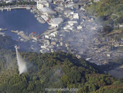 Lebih dari 170 Bangunan Luluh Lantak Dilahap Kobaran Api di Oita, Satu Orang Masih Dicari