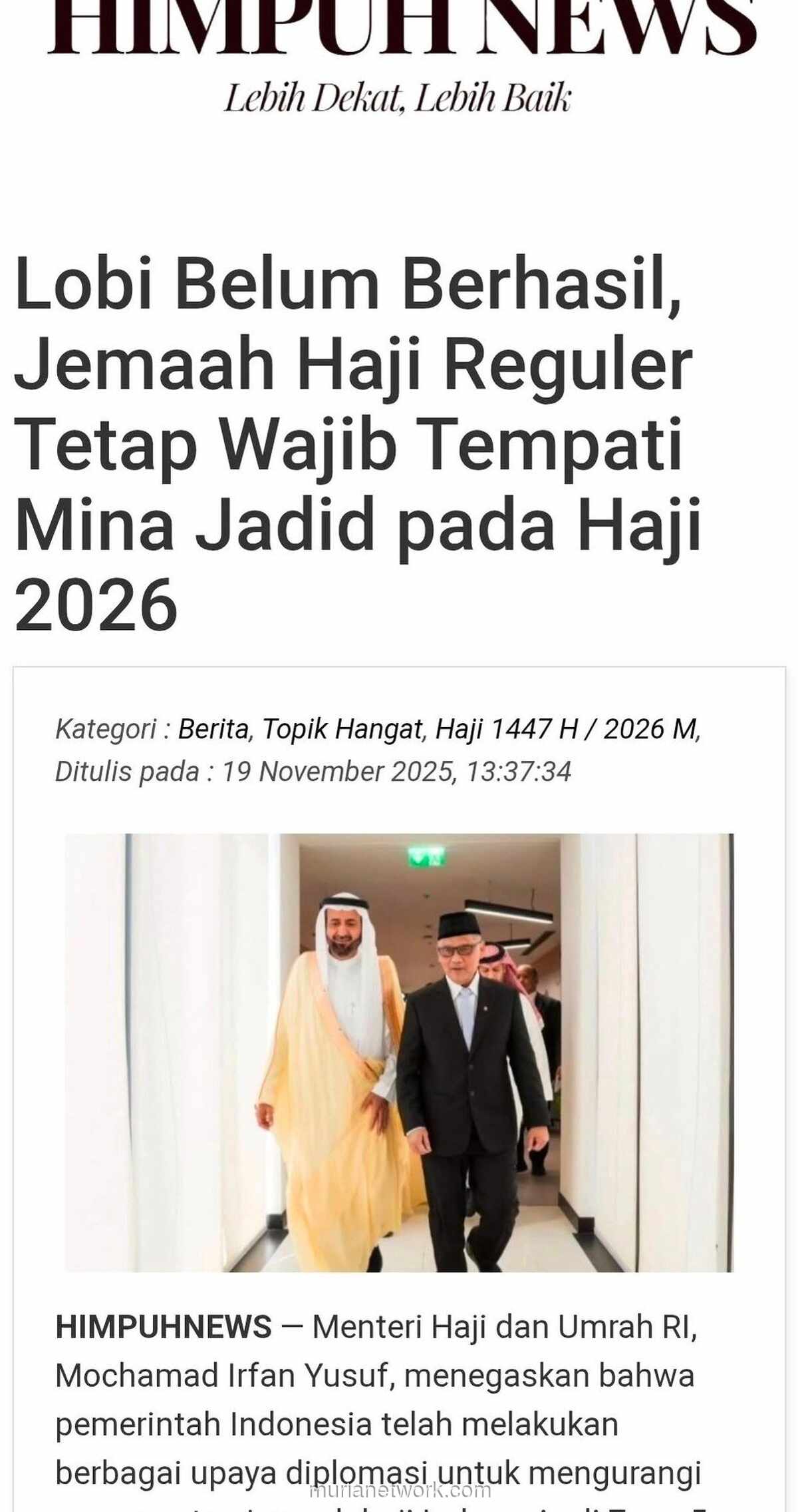 Kuota Tenda di Mina Terancam, Jamaah Haji Indonesia Hadapi Lokasi Terpencil