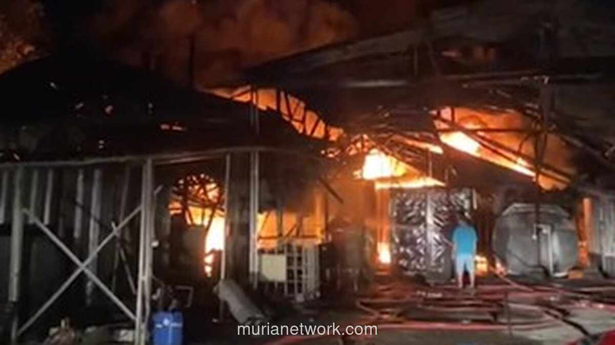 Kobaran Api di Gudang Oli Bekas Bogor, Petugas Damkar Berjibaku hingga Larut Malam