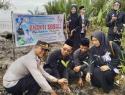 Polres Meranti Tanam Mangrove dan Edukasi Pelajar dalam Aksi Green Policing