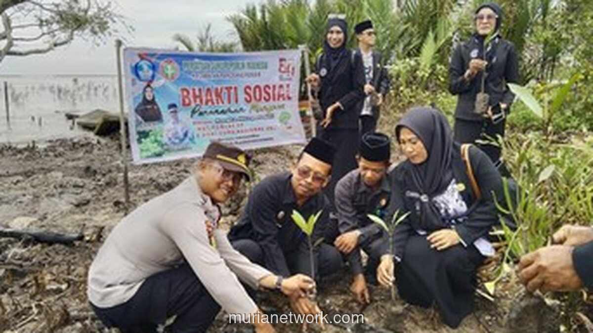 Polres Meranti Tanam Mangrove dan Edukasi Pelajar dalam Aksi Green Policing