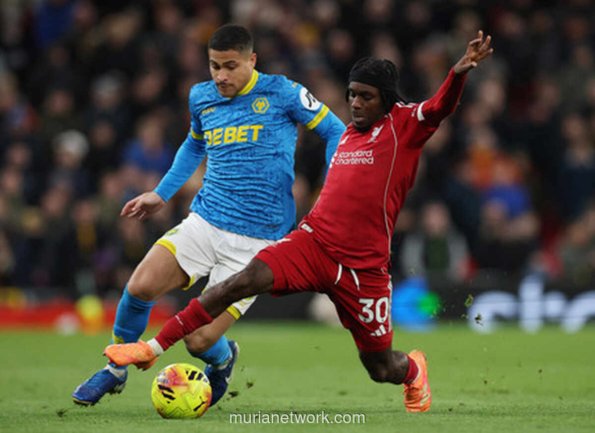 Dua Gol Kilat Liverpool Hancurkan Wolves di Anfield