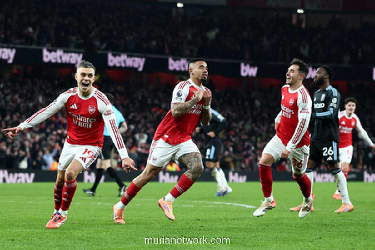 Arsenal Hancurkan Aston Villa 4-1, Kokohkan Tahta di Puncak Klasemen
