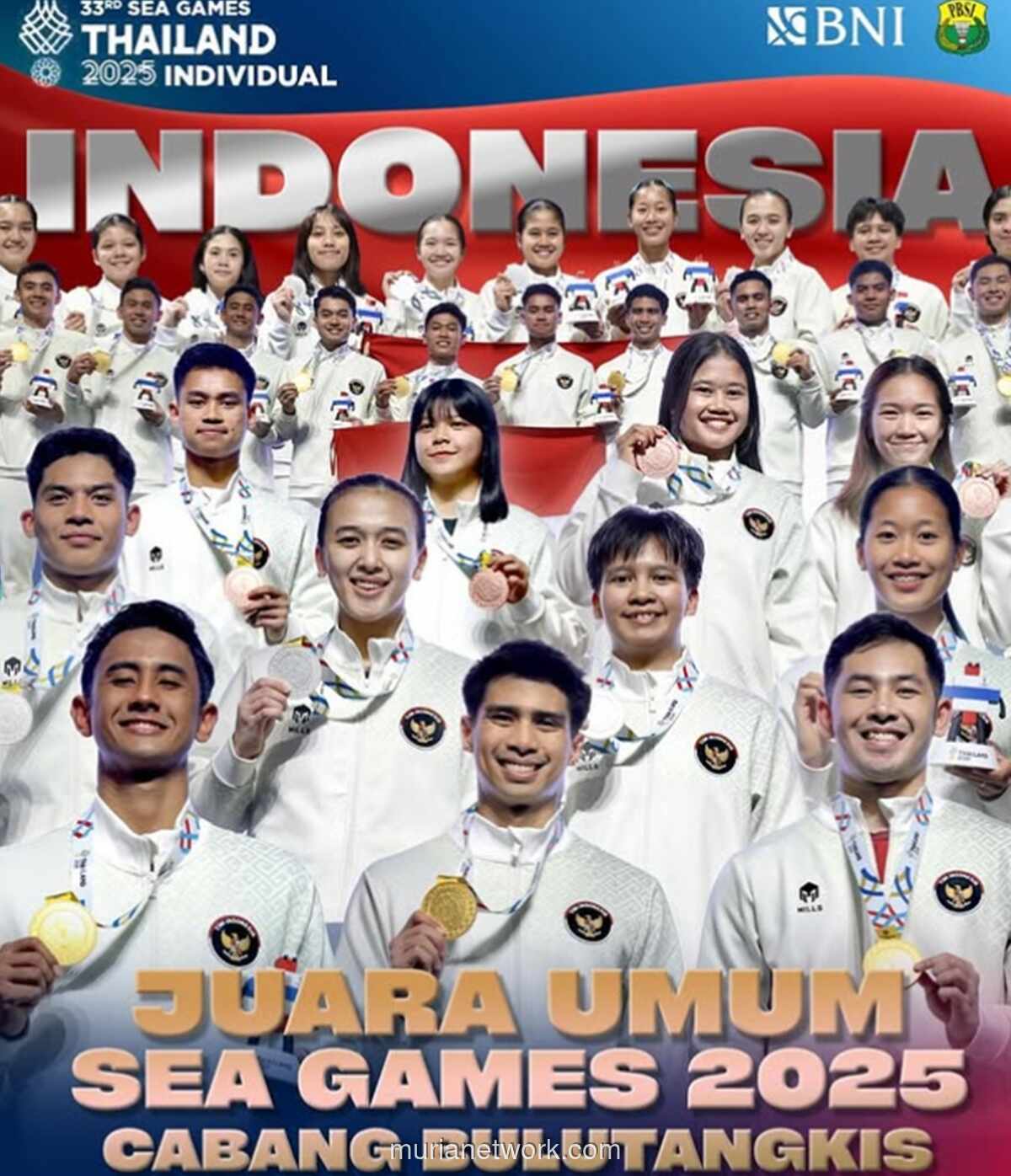 Indonesia Sabet Gelar Juara Umum Bulutangkis SEA Games 2025, Lampaui Target Emas