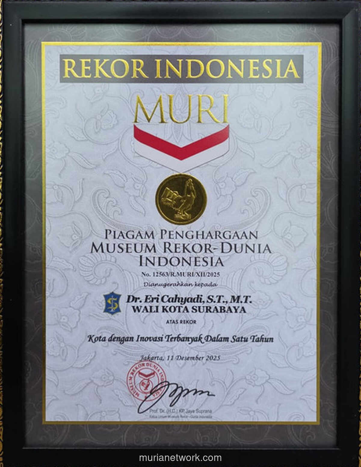 Surabaya Cetak Rekor MURI dengan 1.214 Inovasi dalam Setahun