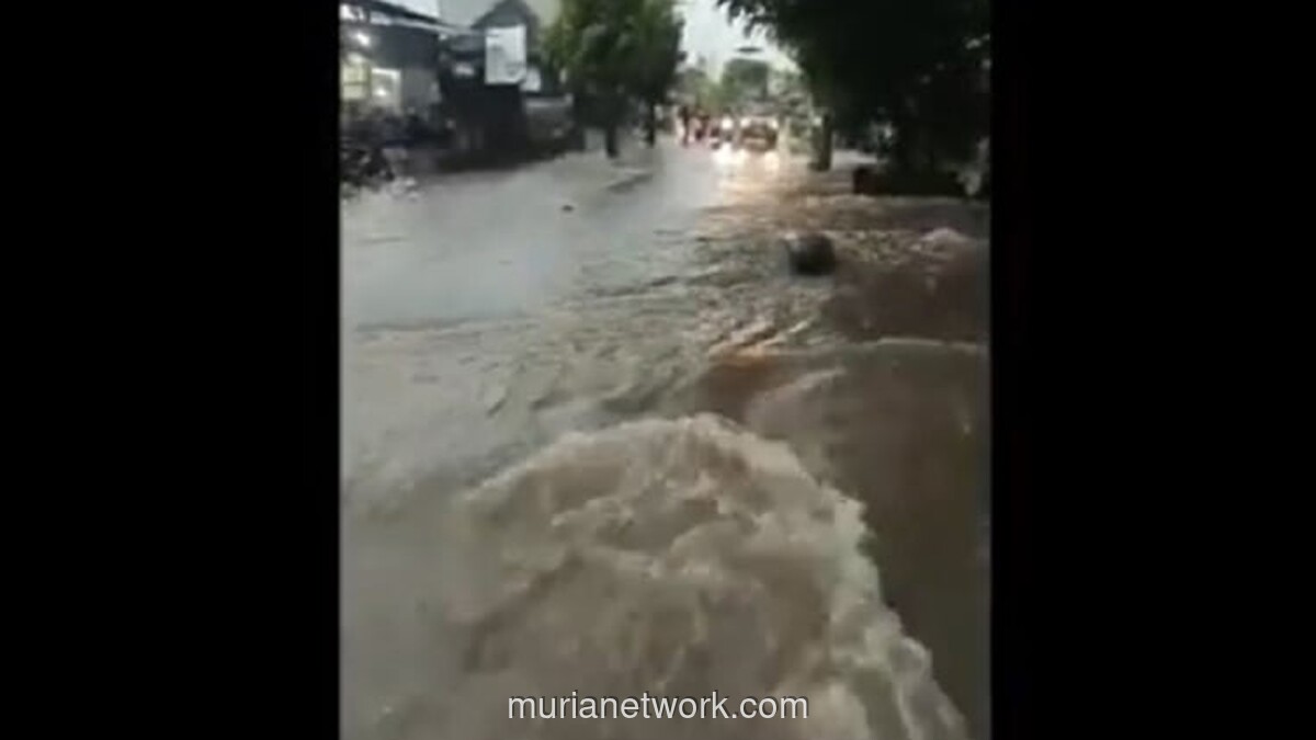 Gianyar Terendam, Hujan Deras Ubah Jalan Jadi Aliran Deras