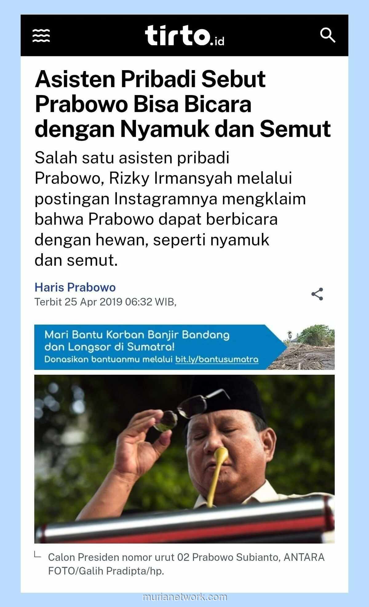 Sekretaris Prabowo Ungkap Momen Unik: Beliau Bisa Ngobrol dengan Semut dan Nyamuk