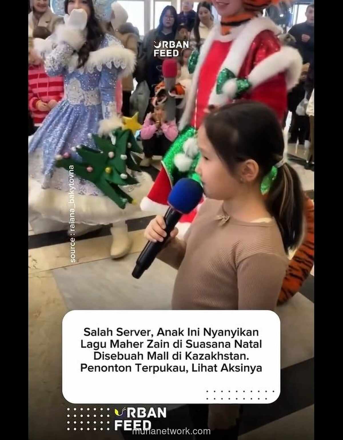 Sholawat Menggema di Tengah Perayaan Natal, Raiana Bakytovna Bikin Terpukau