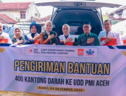 Darah dan Air Bersih dari Lampung Dikirim untuk Korban Bencana Sumatera