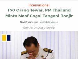 Banjir Thailand Tewaskan 170 Jiwa, PM Anutin Akui Negara Gagal Tangani Krisis
