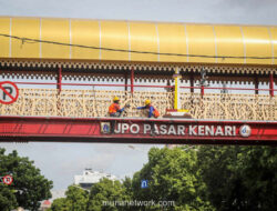 JPO Kenari Berbenah, Warna Merah Cerah dan Sentuhan Betawi Menyapa Pejalan Kaki