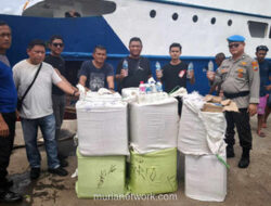 Modus Air Mineral, 600 Liter Cap Tikus Digagalkan di Pelabuhan Manado