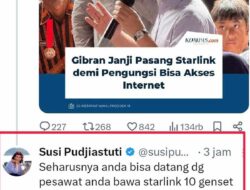 Gibran Janjikan Starlink ke Pengungsi, Susi Sindir: Bisa Langsung Dibawa Sekarang