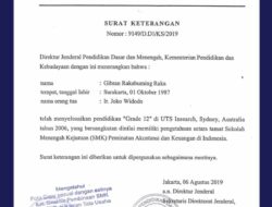 Surat Keterangan Gibran Beredar, Kursus di Sydney Disebut Disetarakan SMK