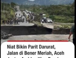 Niat Perbaiki Parit, Jalan Utama di Bener Meriah Malah Amblas