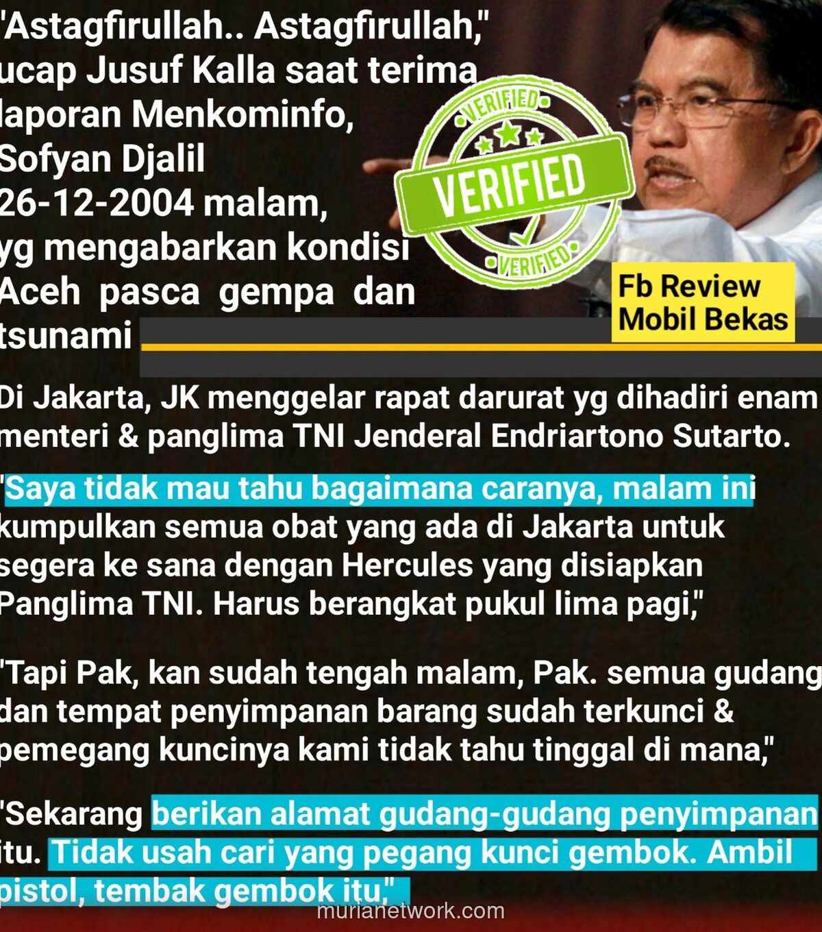 Saat Kunci Gudang Obat Hilang, JK Beri Perintah Singkat: Tembak Gemboknya!