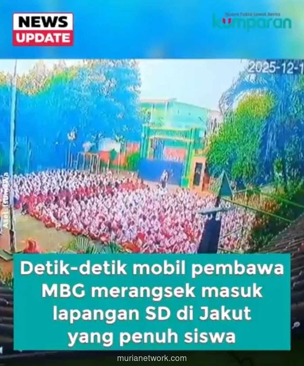 Heboh Kecelakaan Mobil MBG di Sekolah, Tere Liye Soroti Pola Dramatisasi Media Sosial