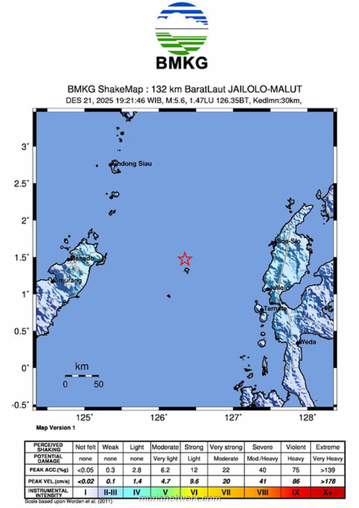Gempa 5,6 Magnitudo Guncang Maluku Utara, BMKG Pastikan Tak Berpotensi Tsunami