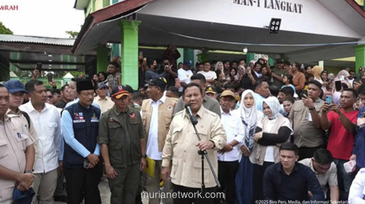 Prabowo Tinjau Langkat, Janjikan Bantuan Total untuk Korban Banjir