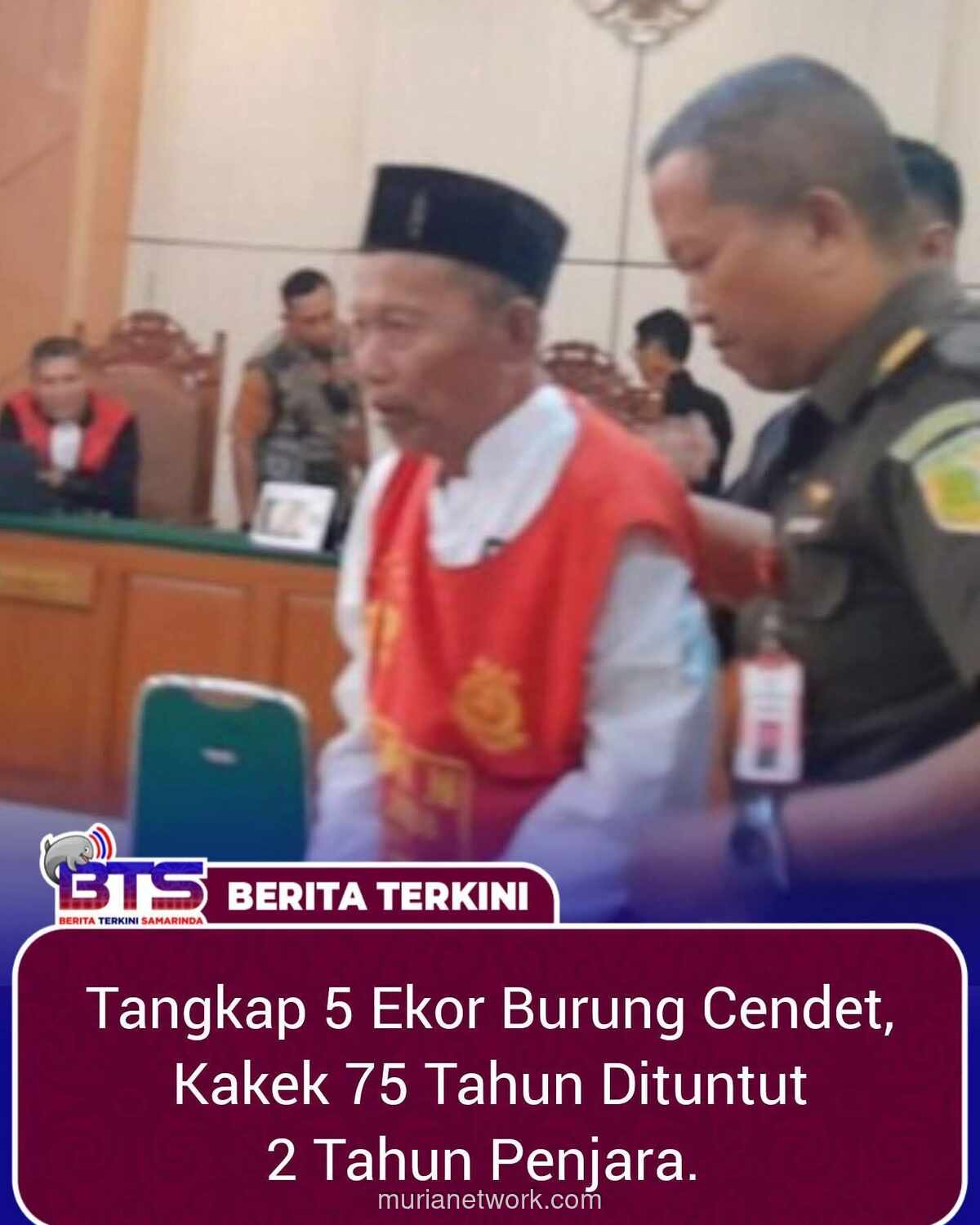 Kakeh 75 Tahun Menangis Sesenggukan di Lantai Sidang, Dihujani Tuntutan 2 Tahun Penjara karena 5 Ekor Burung