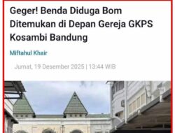 Kotak Misterius di Depan Gereja GKPS Bandung Picu Kepanikan Warga
