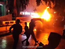 Mobil Modifikasi Tangki Ilegal Meledak Berapi di Jalan Merdeka Lhokseumawe