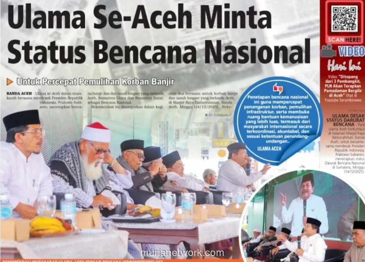 Ulama Aceh Serukan Status Bencana Nasional untuk Banjir Bandang Sumatera