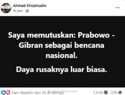 Khozinudin Sebut Prabowo-Gibran Bencana Nasional, Unggahan Viral Panas di Facebook