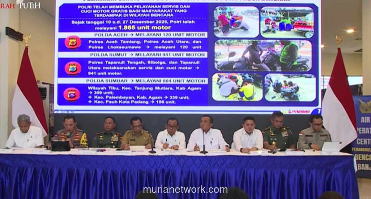 Polri Buka Servis dan Cuci Motor Gratis untuk Korban Banjir Sumatra