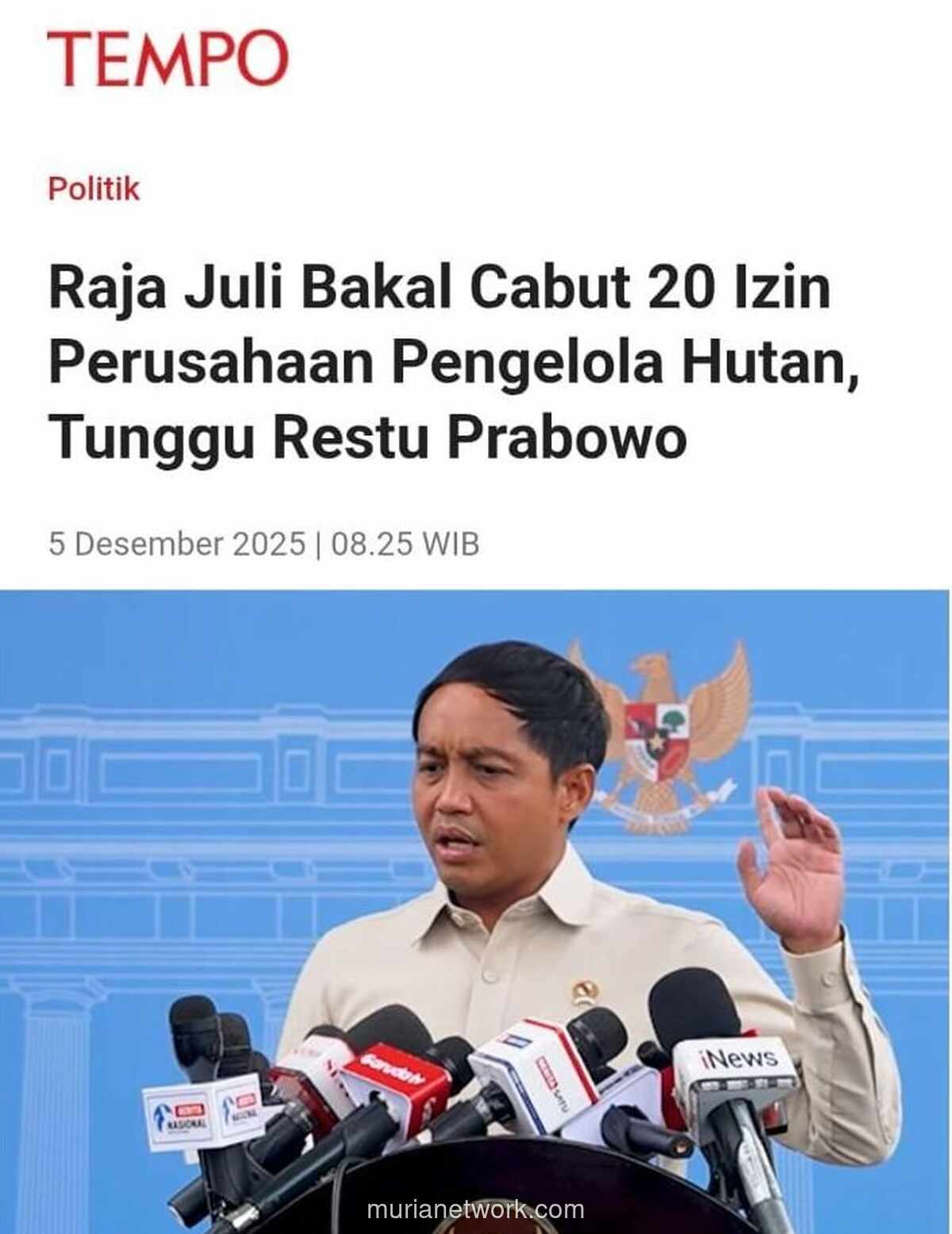 Menteri Kehutanan dan Ritual Restu Presiden: Saat Hukum Menunggu Izin Politik