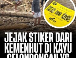 Stiker Kemenhut di Kayu Terdampar, Bukti atau Bahan Tanya?