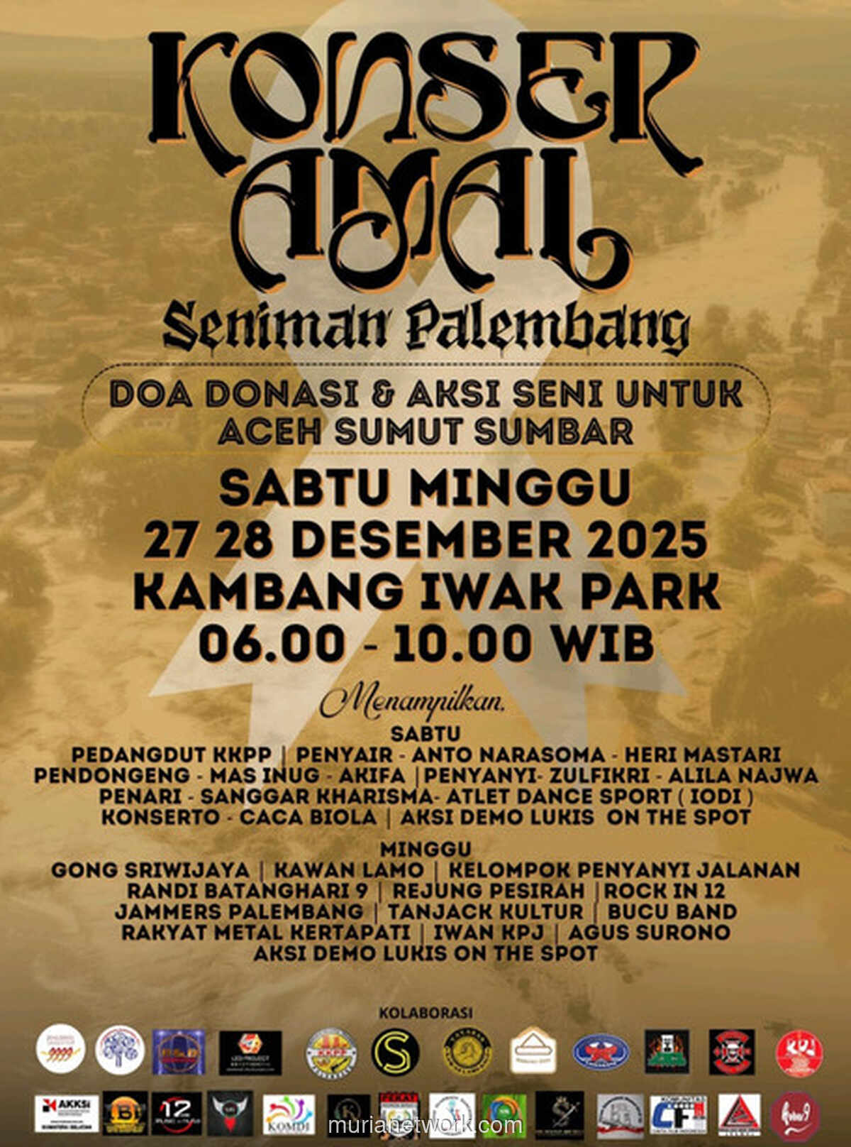 Konser Amal Dua Hari di Kambang Iwak Park, Palembang Galang Bantuan untuk Korban Bencana