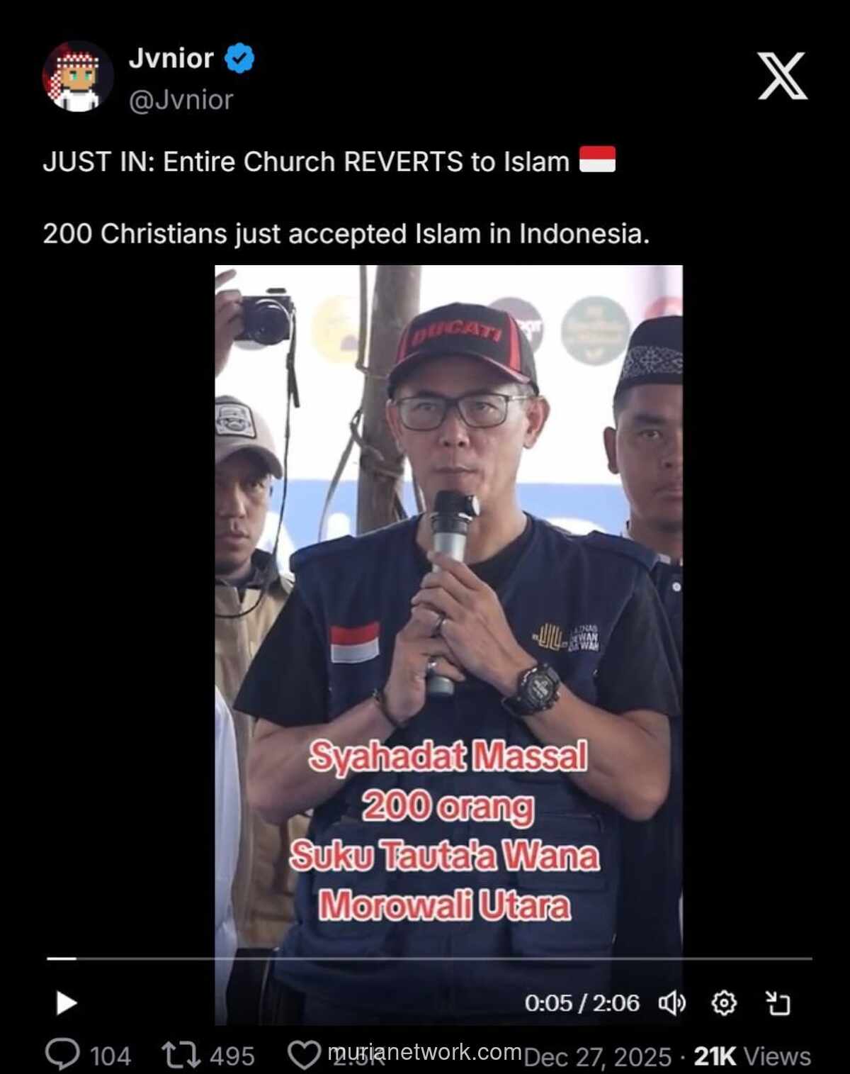 200 Warga Suku Tautaa Wana Bersyahadat di Pedalaman Morowali Utara