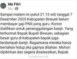 Gaji Guru Bireuen Belum Cair, Diduga Dialihkan untuk Tangani Banjir