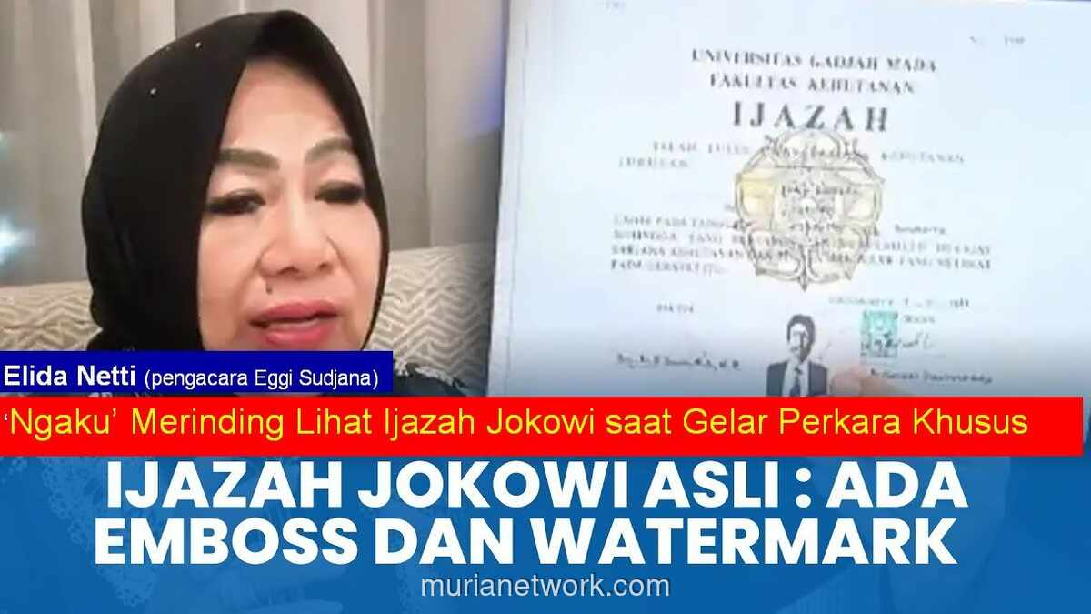 Pengakuan Elida Netti Sentuh Ijazah Jokowi Dihantam Bantahan: Keterangan yang Menyesatkan Publik!