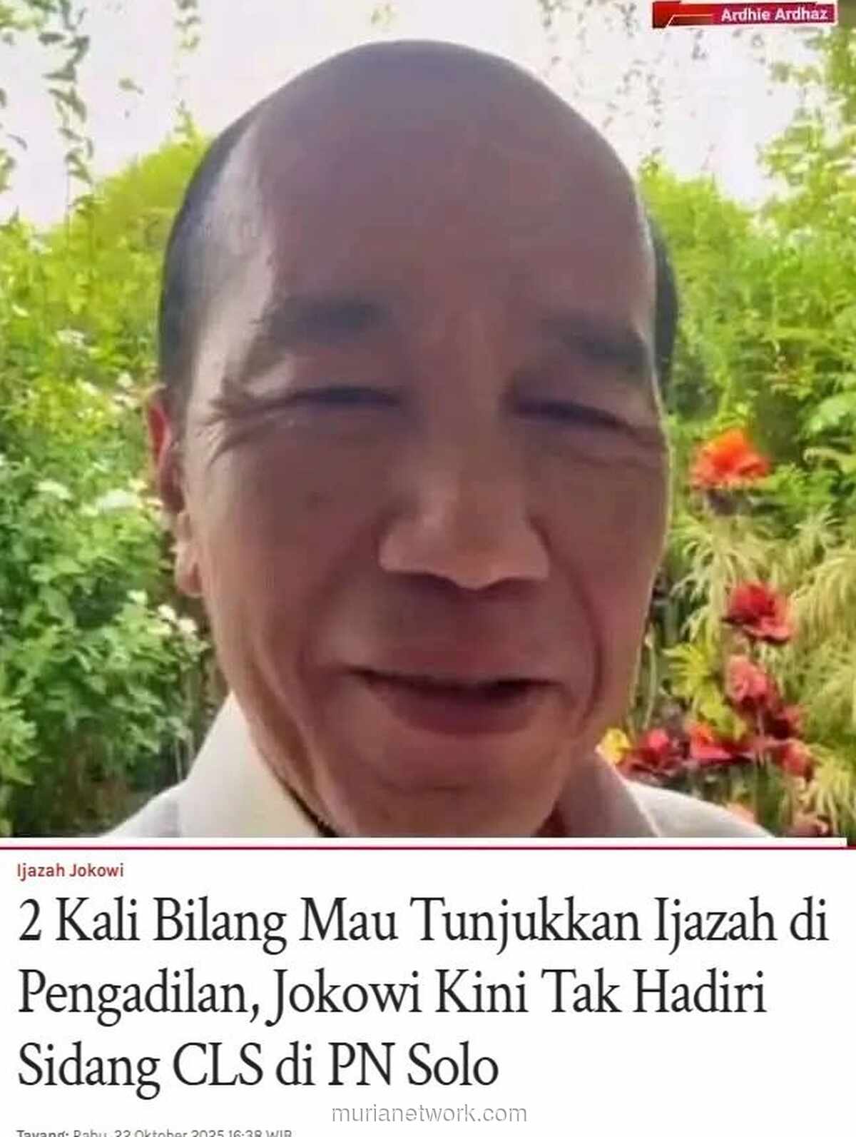 Jokowi Batal Penuhi Janji Tampilkan Ijazah di Sidang PN Solo