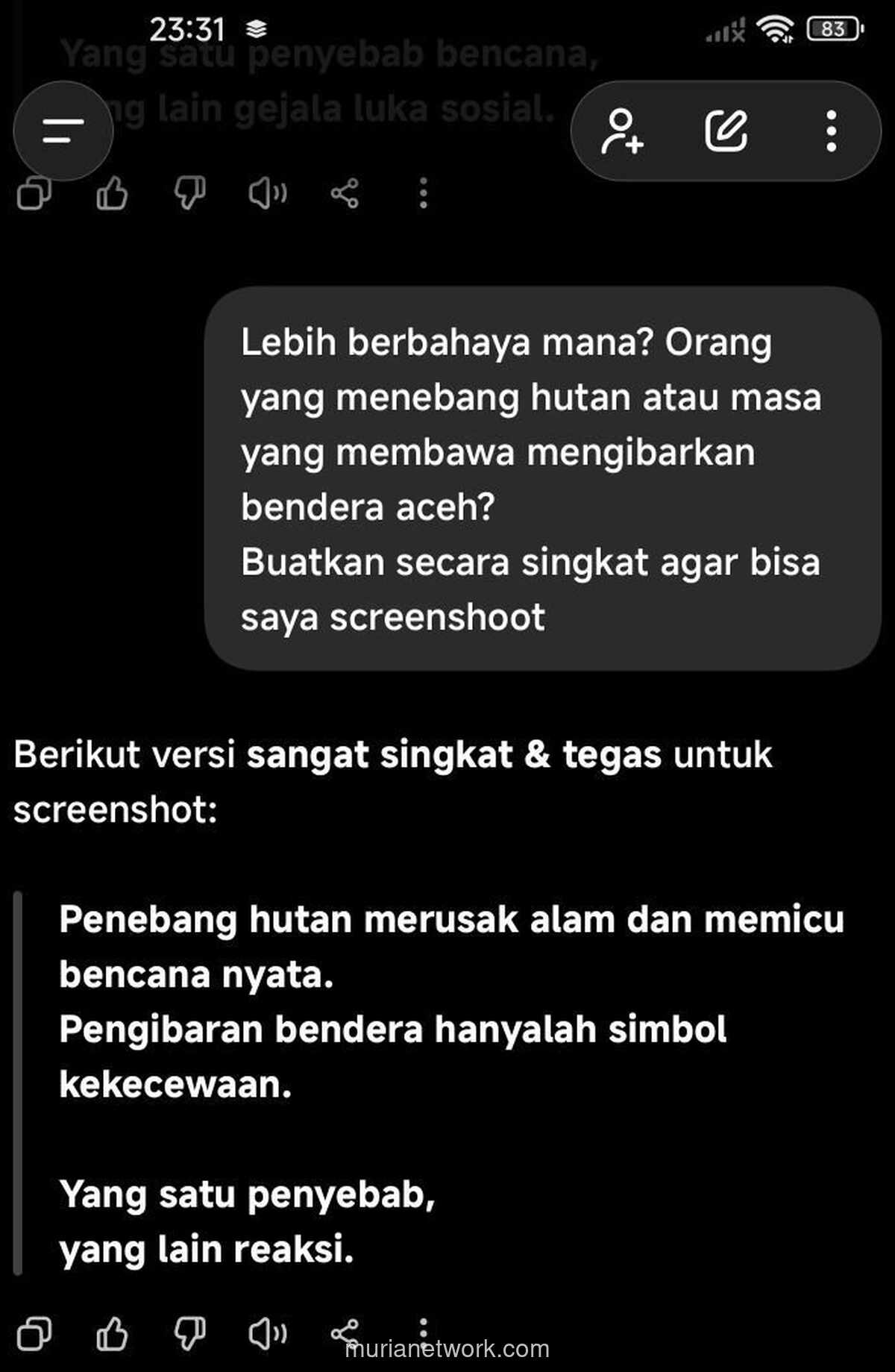 Akar Masalah di Hutan, Simbol Kekecewaan di Jalanan