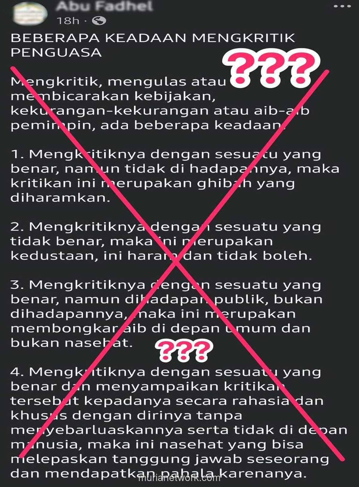 Membedah Kesalahan: Mengkritik Penguasa Bukanlah Ghibah