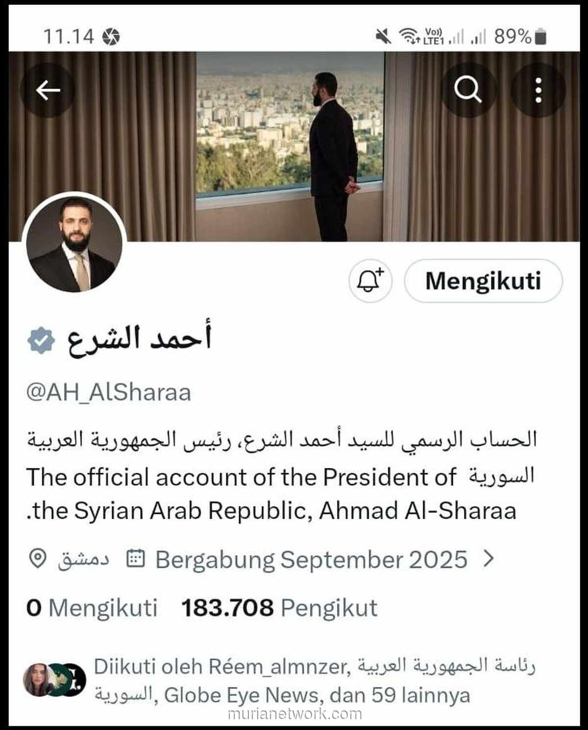 Presiden Suriah Umumkan Pencabutan Sanksi AS Lewat Postingan Perdana di X