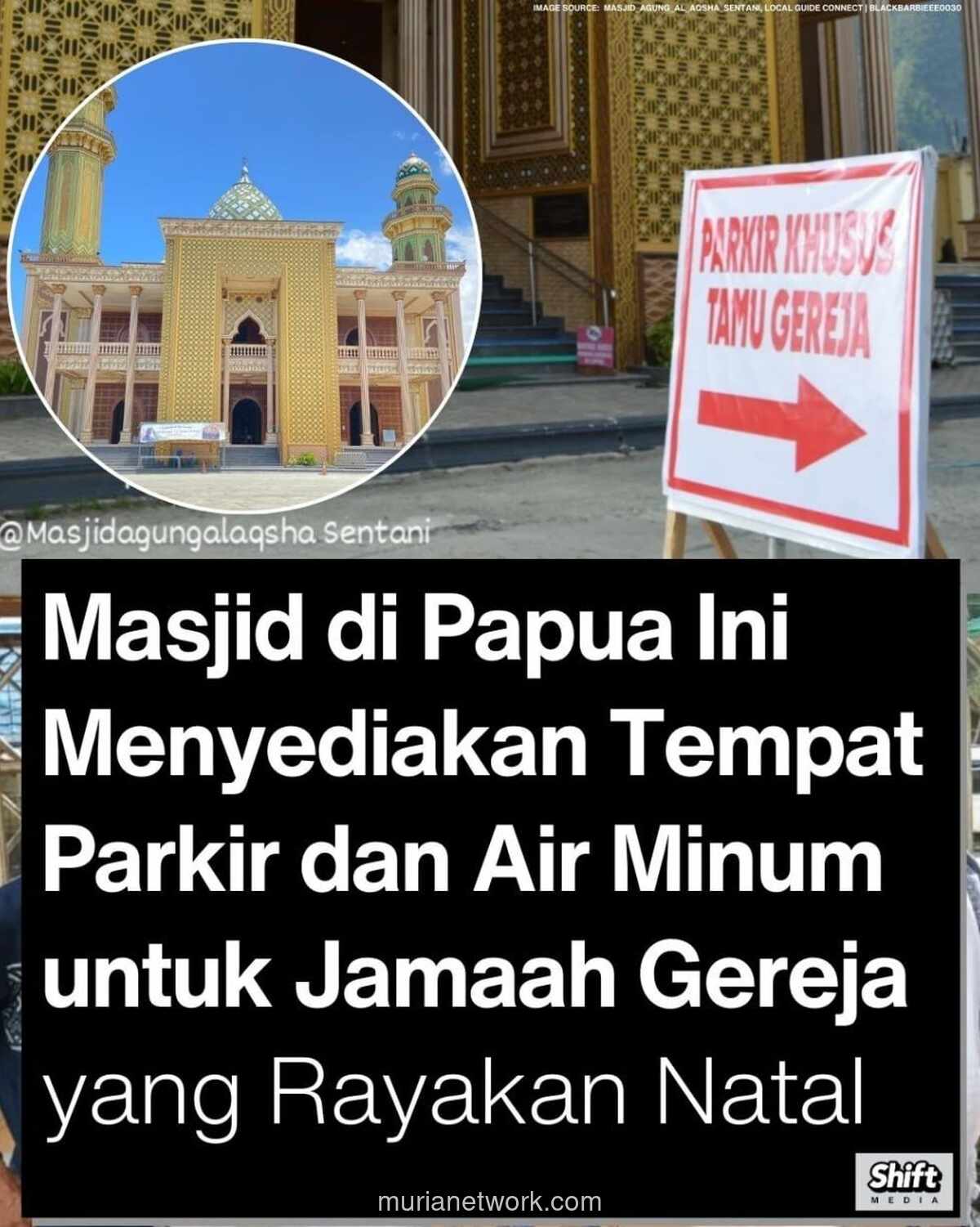 Masjid Al-Aqsha Sentani Buka Lahan Parkir dan Sediakan Air Minum untuk Umat Kristiani