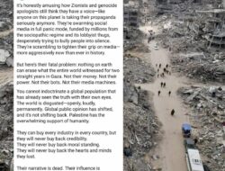 Opini Global Berpaling: Zionis Kehilangan Pengaruh di Mata Dunia