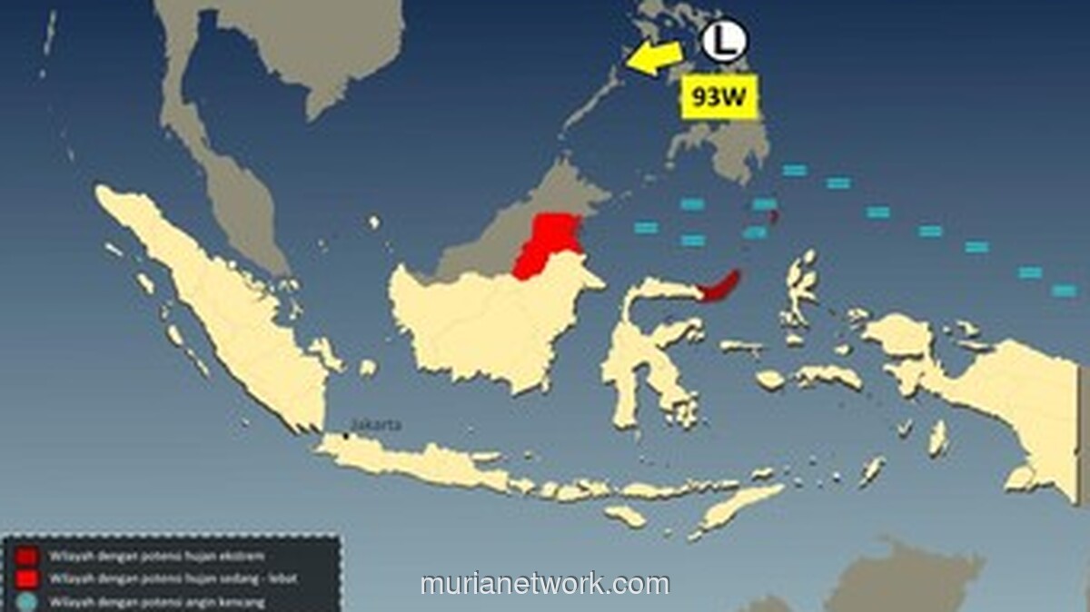 Bibit Siklon 93W Mengintai, Hujan Lebat Ancam Sulut dan Kalut