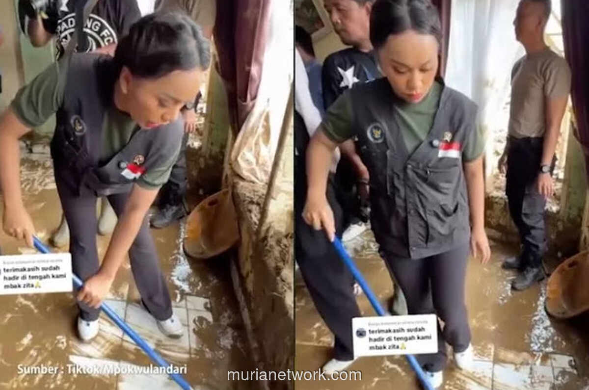 Turun Tangan atau Pencitraan? Aksi Bersih-bersih Zita Anjani di Lokasi Banjir Picu Polemik