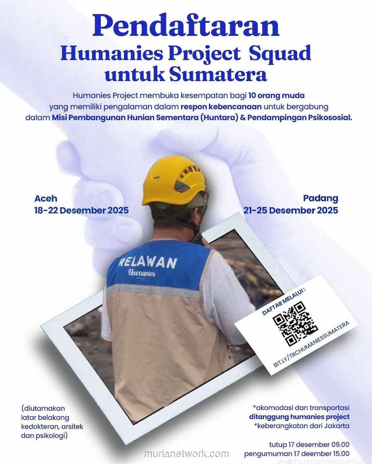 Humanies Project Bergerak Cepat, Buka Rekrutmen Tenaga Ahli untuk Pemulihan Bencana Sumatera