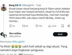 Enam Miliar Sehari vs Jerih Payah Rakyat: Cuitan Bang Edi yang Bikin Sesak