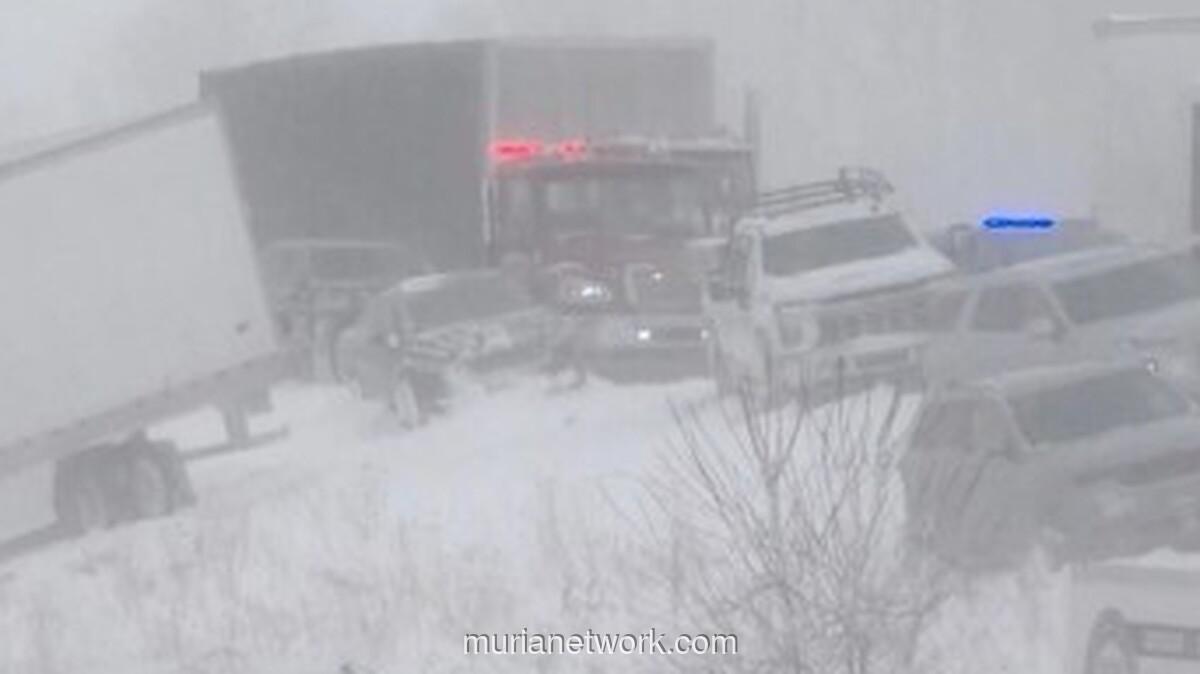 Tabrakan Beruntun 100 Kendaraan di Tengah Badai Salju Michigan