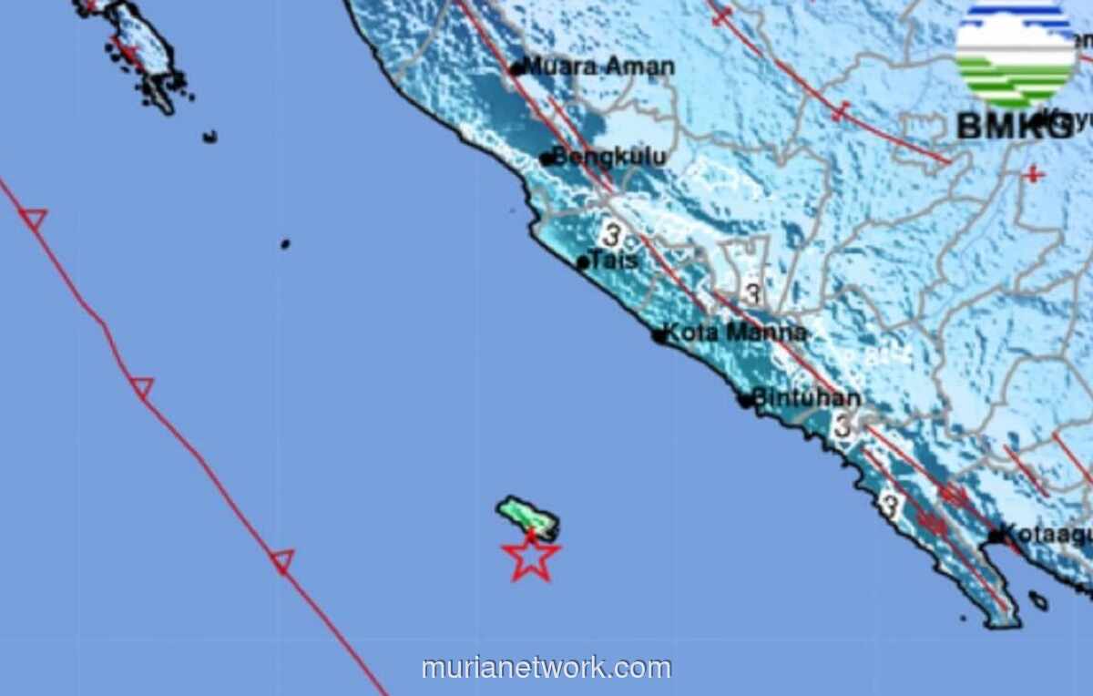 Gempa 4,7 SR Guncang Enggano, BMKG Catat Pusatnya di Laut