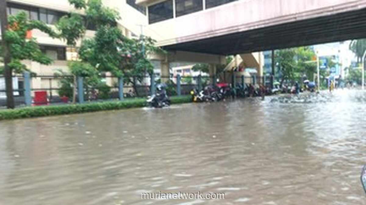 Banjir Setinggi Betis Lumpuhkan Jalan Mangga Dua Raya